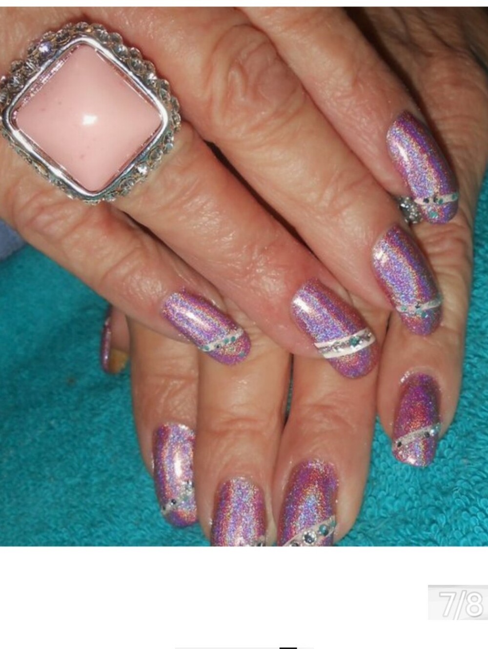 Square Pink & Crystal Fashionating Ring